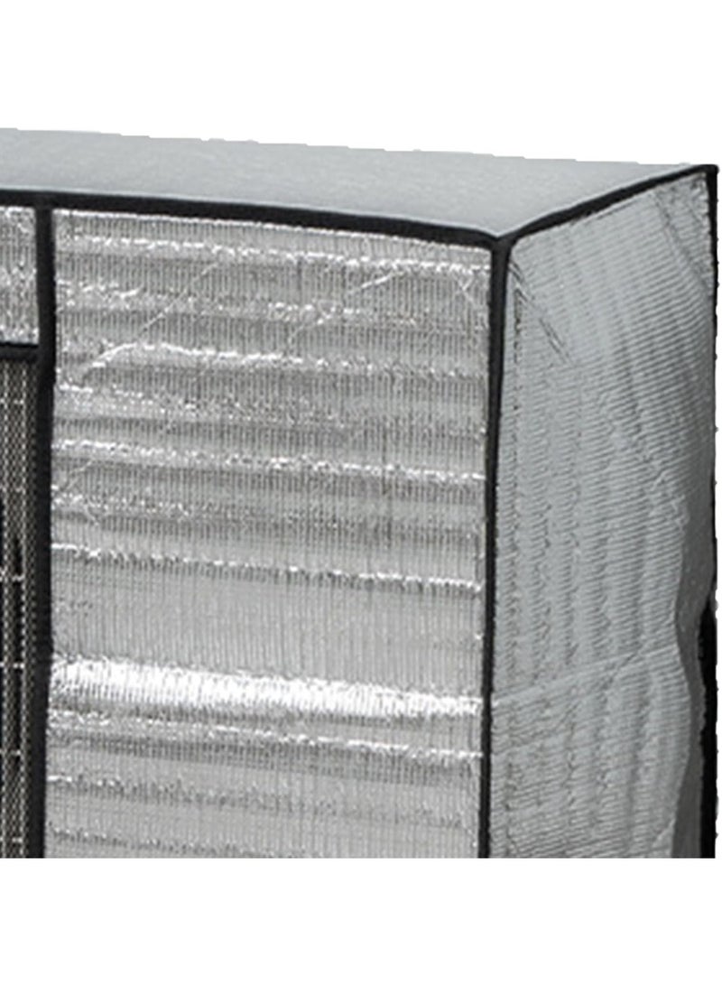 2 قطعة غطاء مكيف هواء مقاوم للماء - غطاء وحدة تكييف خارجي من البوليستر مع رقاقة ألمنيوم للحماية من الشمس والغبار - Image 2